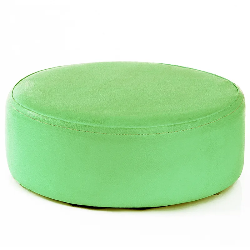 

Simple Ins Leather Pier Low Stool Household Living Room Small Stool Pu Leather Stool for Shoes Round Stool Ottoman