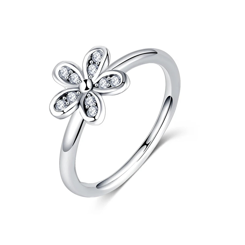 Dazzling Daisy Новинка, модное кольцо, любовь, сердце, корона, цветок, кольца на палец, прозрачный CZ, подходит для женщин, Свадебный бренд, ювелирное изделие, подарок, Прямая поставка - Цвет основного камня: Dazzling Daisy