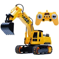 8ch remote control excavator toy 2 4ghz rc construction tractor toy simulation engineering car for kids sand snow digger