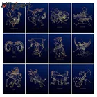 MTdiyart алмазов картина геометрический двенадцать созвездий настенный знак-наклейка комплект 5D Сделай Сам полный набор для дома вышивка крестиком Art