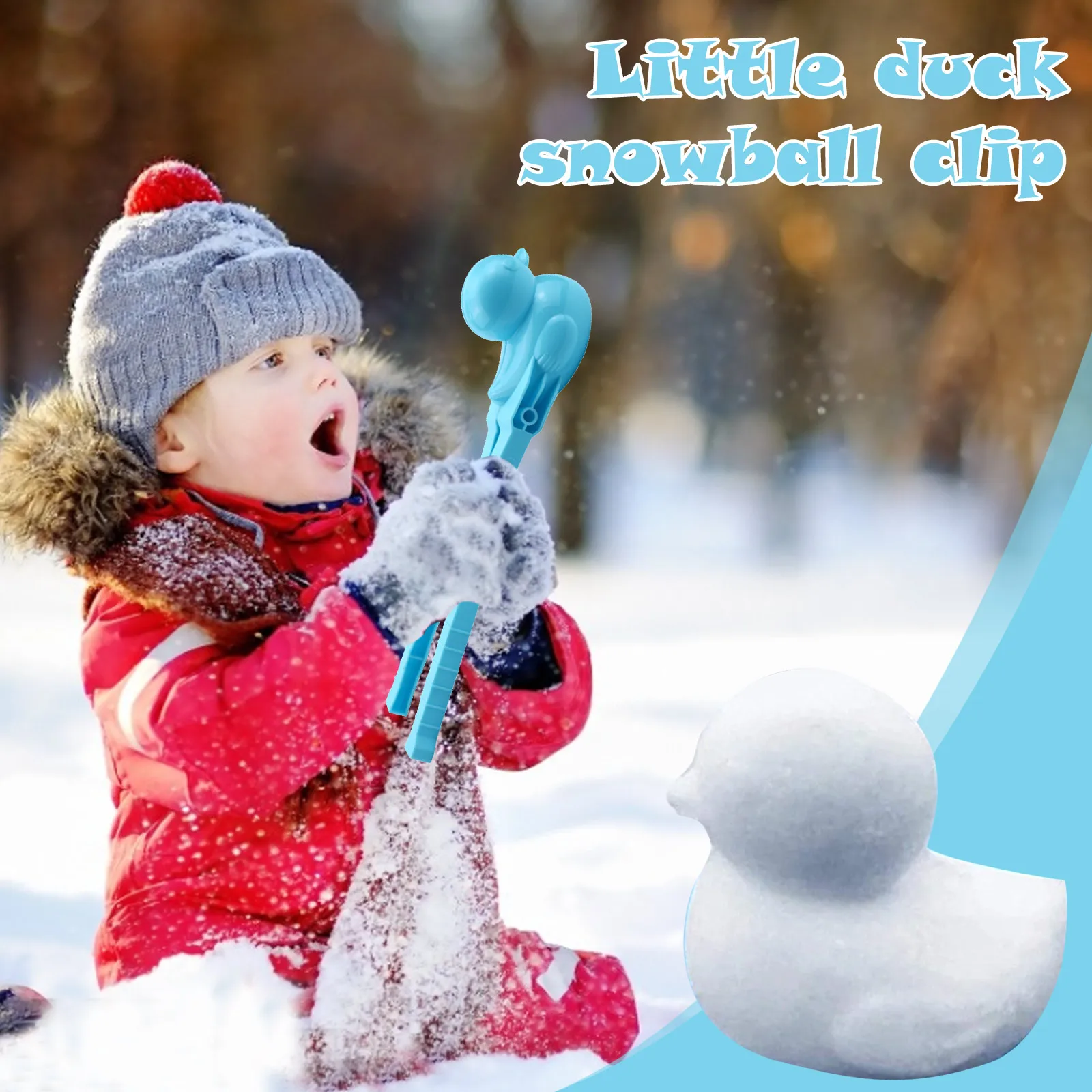 

Duck Shape Snowball Maker Clip Outdoor Winter Plastic Sand Snow Ball Mold Toys Fight Duck Snowman Clip Gifts for Kids