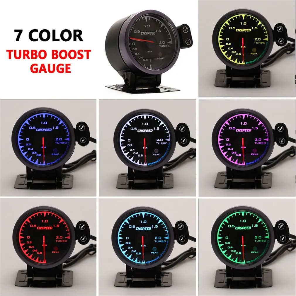 CNSPEED 2 5 &quot/60 мм 7 цветов подсветка указатель автомобильный турбо Boost Gauge бар PSI