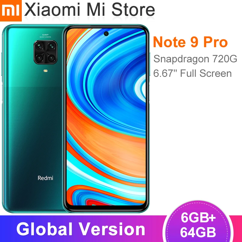 Глобальная версия Xiaomi Redmi Note 9 Pro смартфон 6 ГБ оперативной памяти 64 Гб встроенной