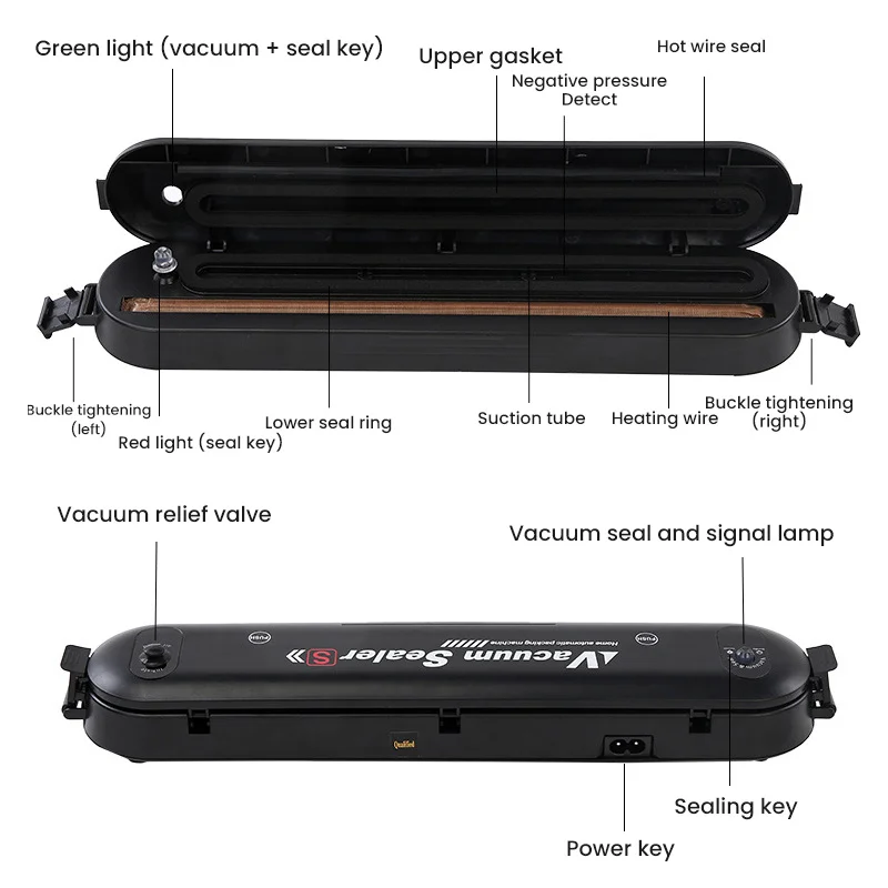 110V/220V Еда упаковочная машина запечатывания воздуха Системы для хранилище