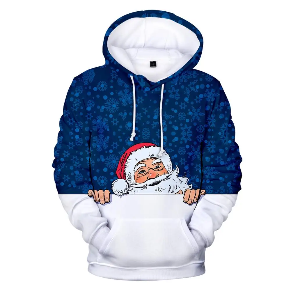 

Sudadera con capucha de Feliz Navidad para hombre y mujer, ropa para parte superior masculina, con estampado 3D, de manga
