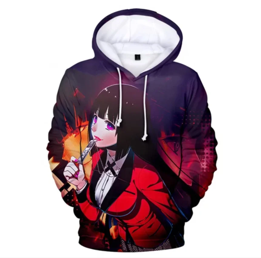 

3D Kakegurui Sweatshirts Anime Print Hoodie Men Women Long Sleeve Winter Clothes Fashion Hip Hop Sweatshirts Harajuku Plus Size