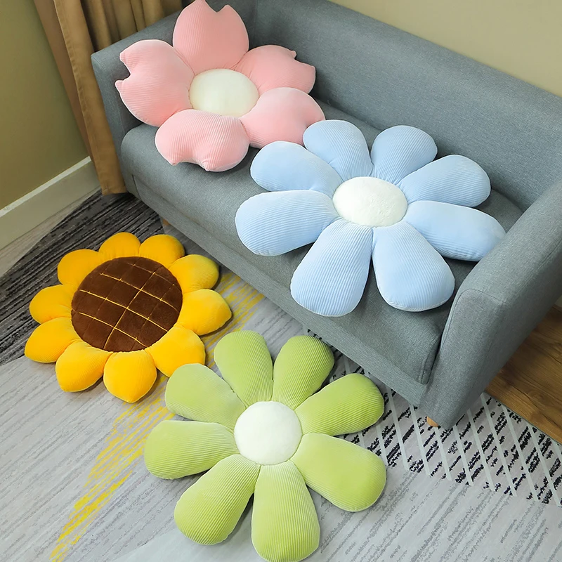 

Cute Flower Pillows Decorative Cushions For Sofa Chair Plush Soft Home Office Living Room Floor Sitting Cushion Gift 40/50cm