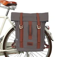 tourbon retro clip on bike pannier bicycle bag market shopping shoulder tote school bags city commuting waterproof