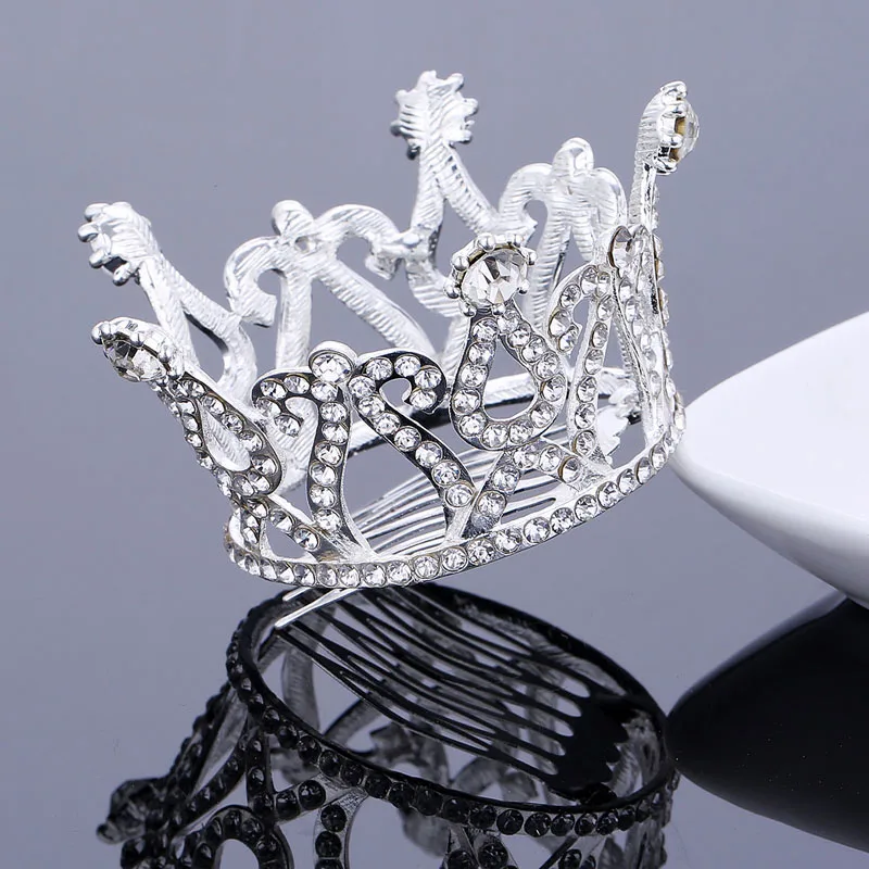 model 9 TDQUEEN, круглые свадебные диадемы и короны, покрытые серебром и золотом, свадебные аксессуары для волос для женщин - Окраска металла: model 9