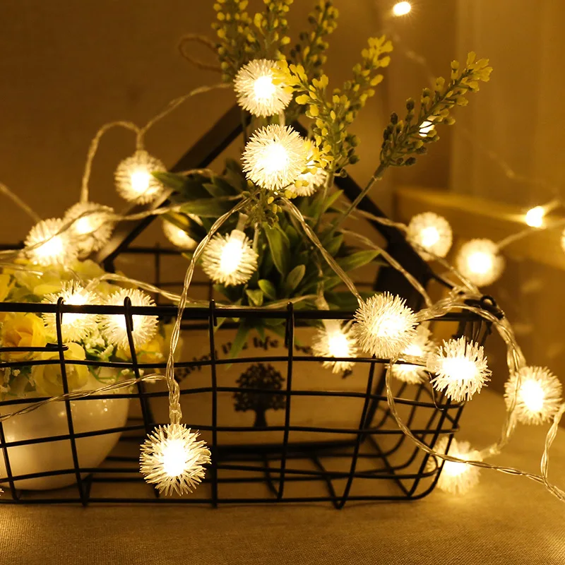 

LED Battery Powered Dandelion Garland Christmas Lights String Lights Wedding Fairy Lights Christmas Decoration Flower Lights