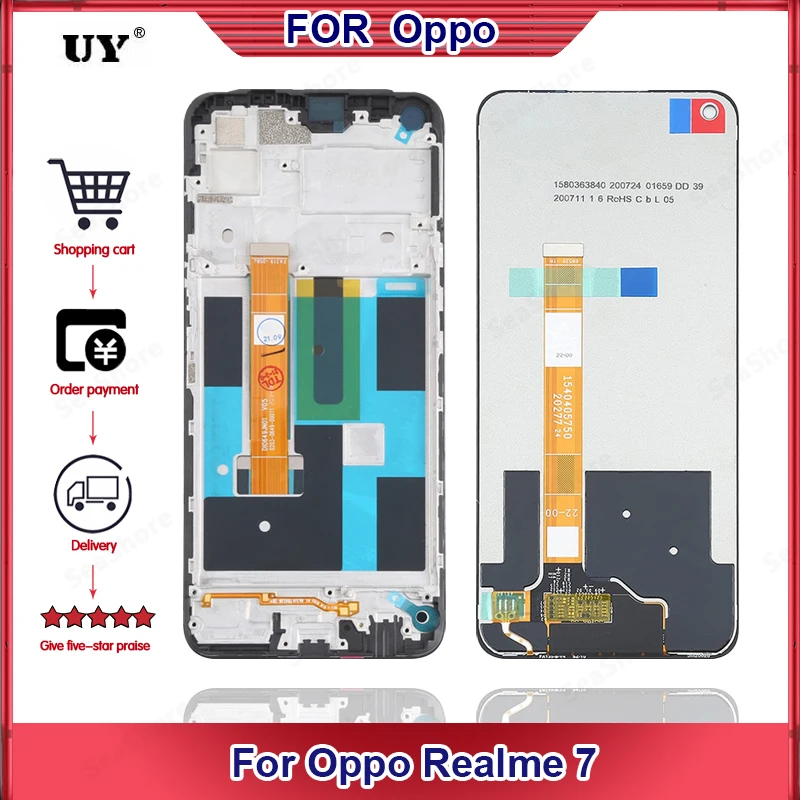 

Оригинальный дисплей для Oppo Realme 7 Дисплей сенсорный экран для Oppo Realme7 ЖК-дисплей дигитайзер Запасные части RMX2151 RMX2163