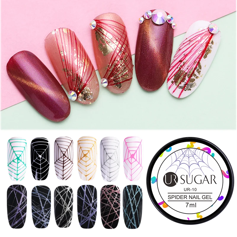 Ur Sugar Spider Гель-лак для рисования ногтей креативный рисунок линия для рисования УФ светодиодный Гель-лак Шелковый лак для ногтей Дизайн ногтей
