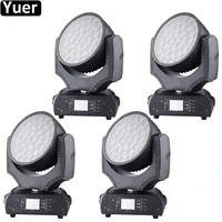 4pcslot rgbw 4in1 led zoom moving head light 37x15w dmx512 wash effect dj disco party club bar music light stage lights