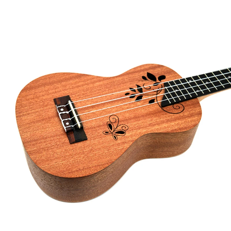 21 дюймов красное дерево сопрано Гавайские бабочки затягивающиеся над цветами