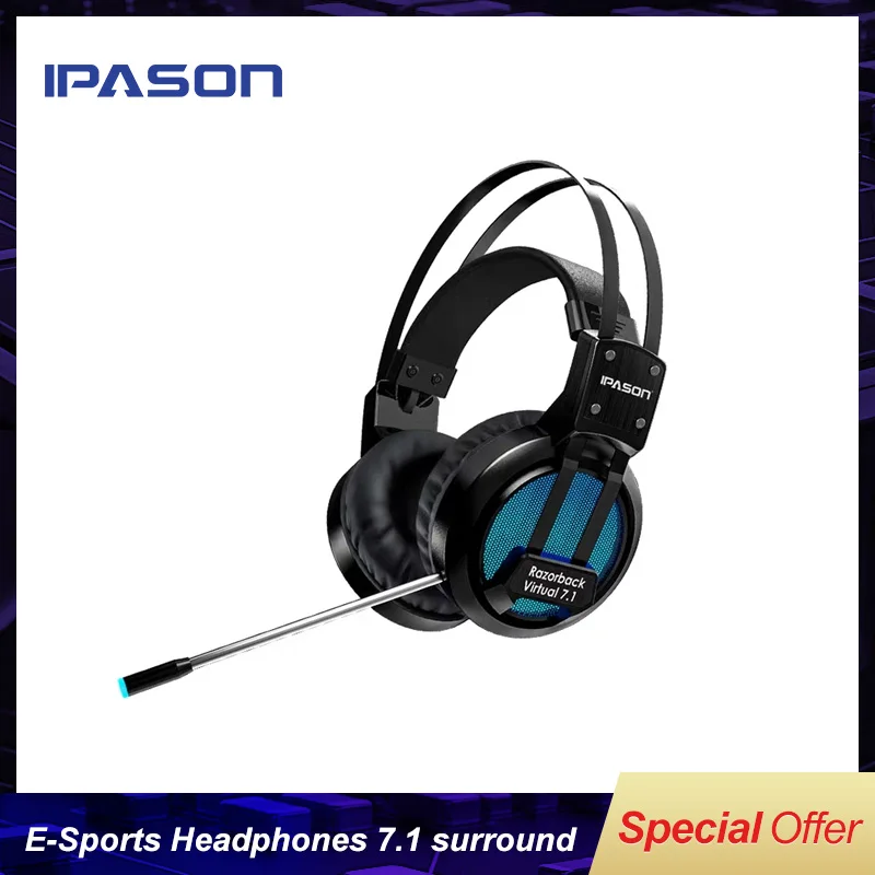 IPASON MP-X3 E-sports Headphones Gaming Headsets Illuminated Headset 7.1 Channel Surround Sound surround | Электроника