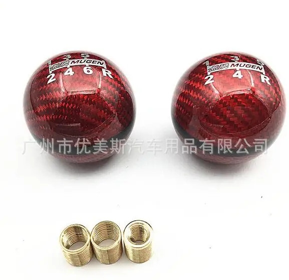 Натуральная ручка переключения передач из углеродного волокна MUGEN пригодная для