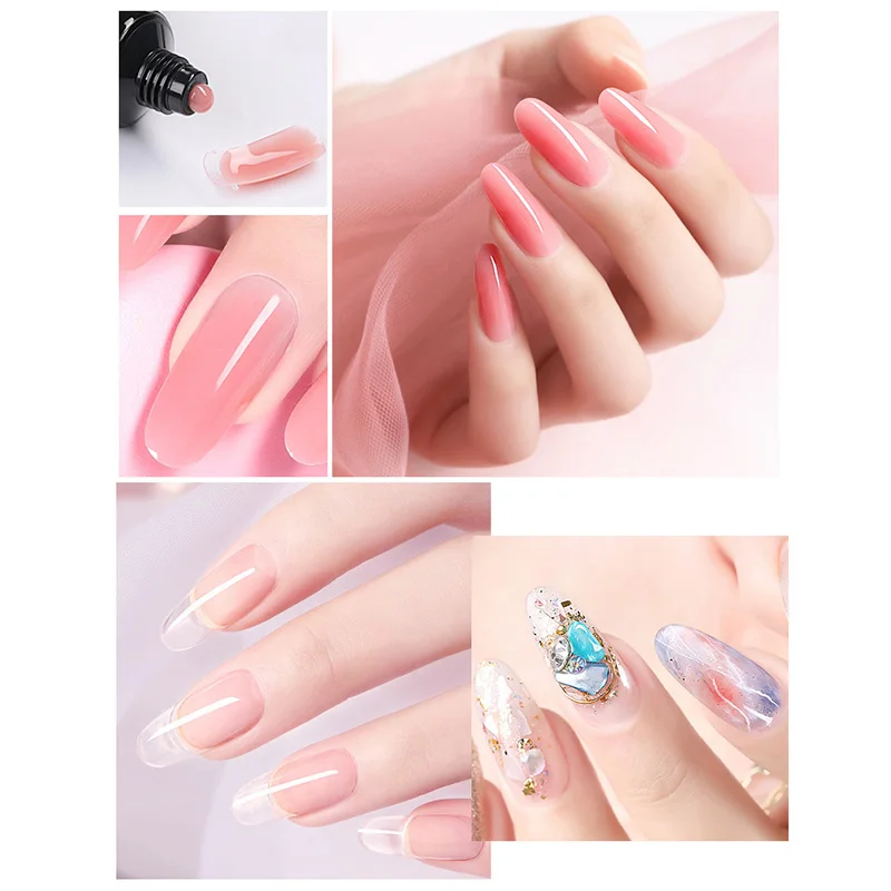 

Yinikiz 15g Nail Acrylic Gel UV LED Builder Gel 30ml Slip Solution Quick Extension Gel Nail Polish Poly Extension Nail Gel