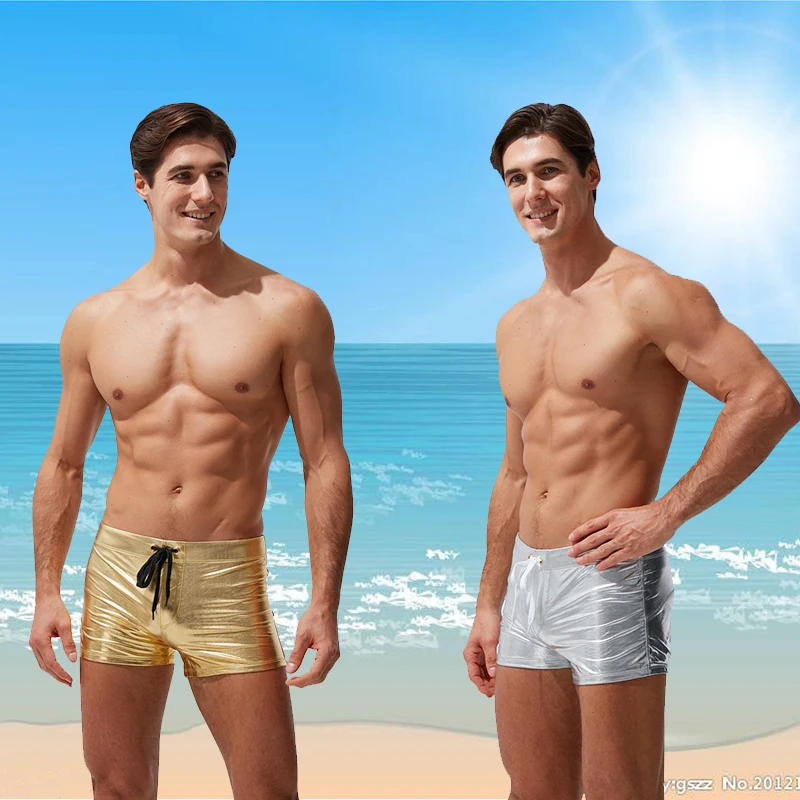 Мужские шорты для пляжа Maillot de bain золотистые/Серебристые пляжа|Плавки и пляжные