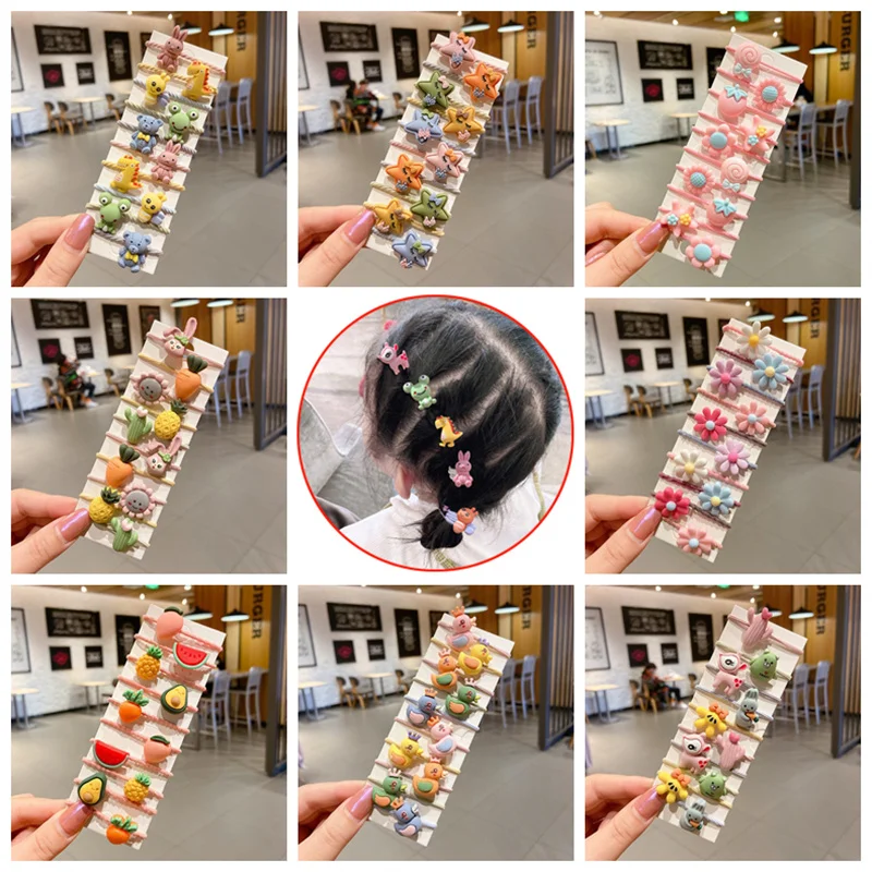 10 шт./лот милые Мультяшные животные повязки для волос детей девочек конфетные