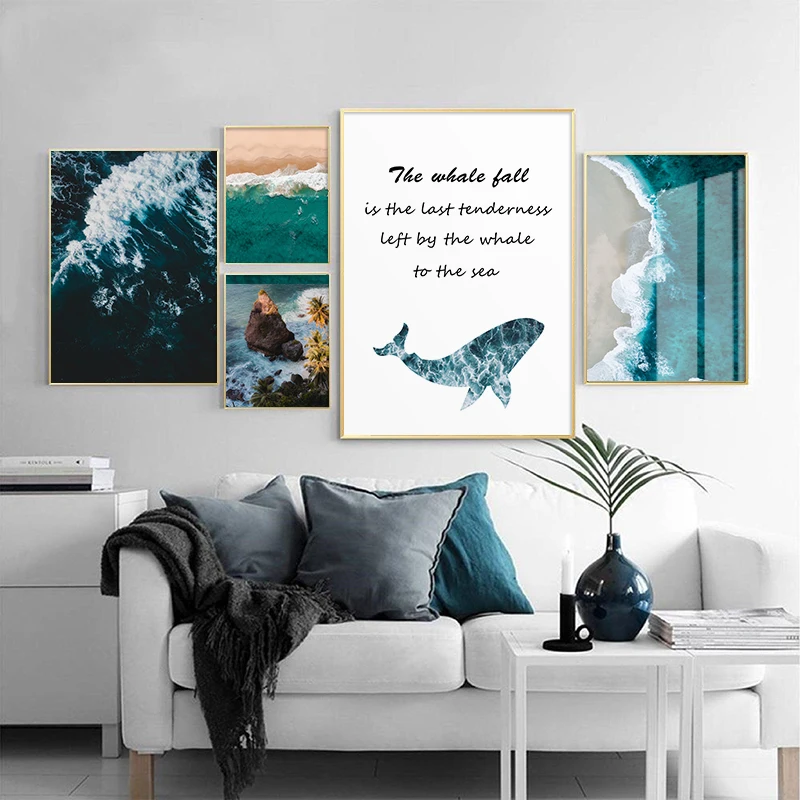 

Ocean Wave Nature Landscapes Canvas Painting Seascape Nordic Poster and Print Wall Art Picture for Living Room Modern Home Decor