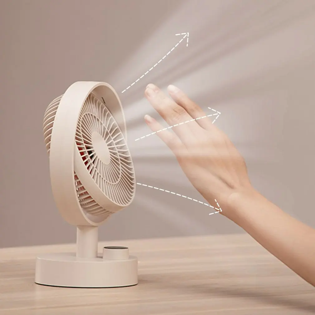 

1pc Digital Display Desktop Fan Digital Display Shaking Head USB Fan Stepless Wind Speed Low Noise Portable Plume Version