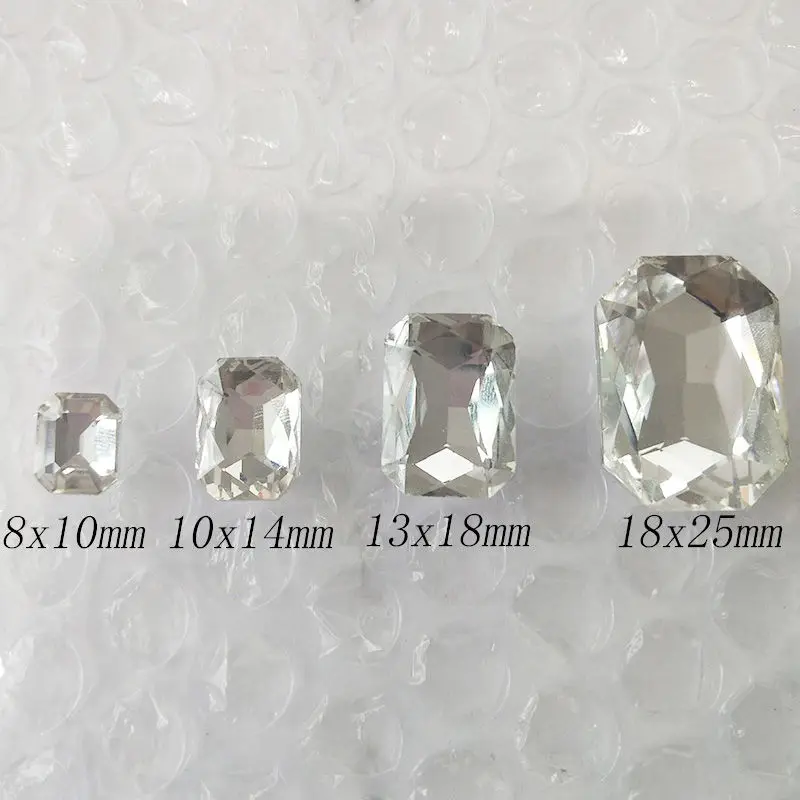 Горячая Распродажа блестящие Rect octagon с заостренным дном glass mix color Стразы для