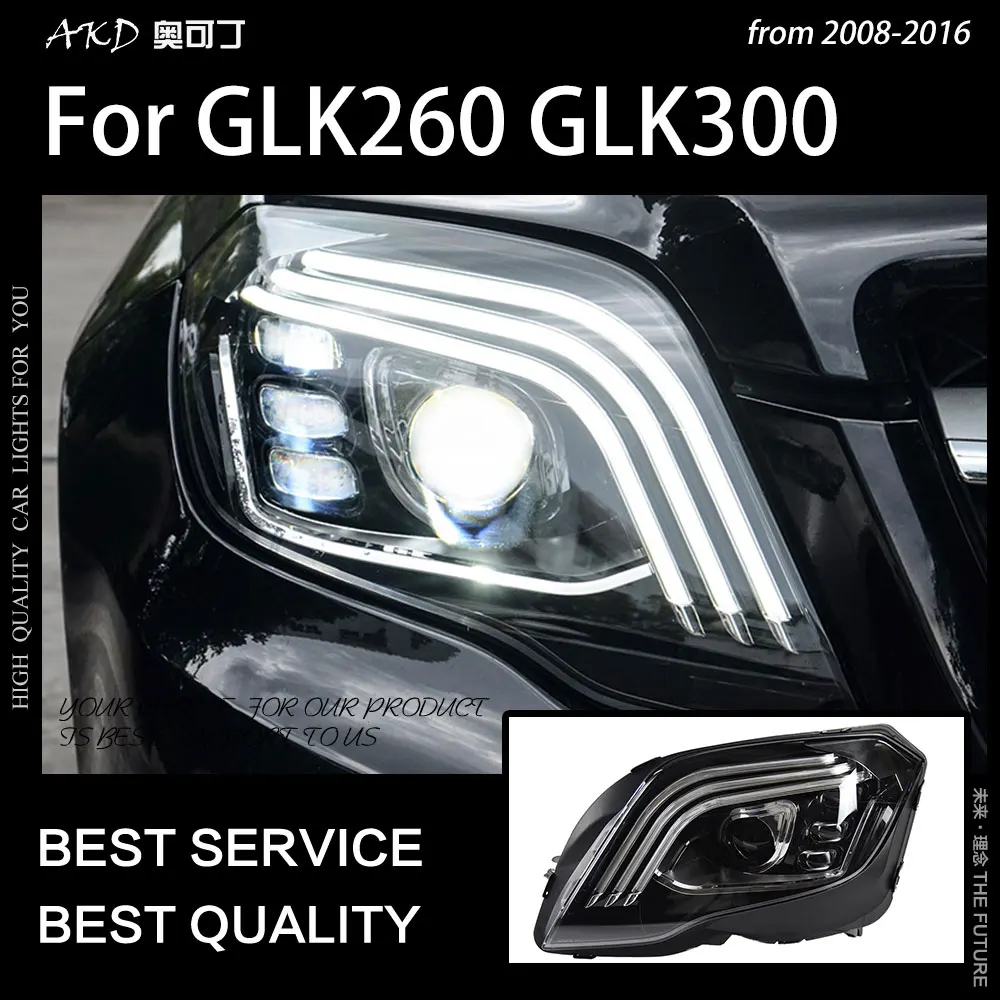 Автостайлинг фары для GLK300 фары 2008-2015 X204 GLK260 светодиодный ные фары DRL динамический сигнал GLK350 автомобильные аксессуары