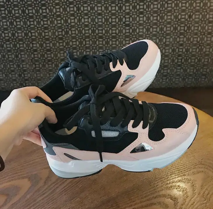 Женские удобные кроссовки розовые на платформе женские туфли танкетке zapatos De Mujer