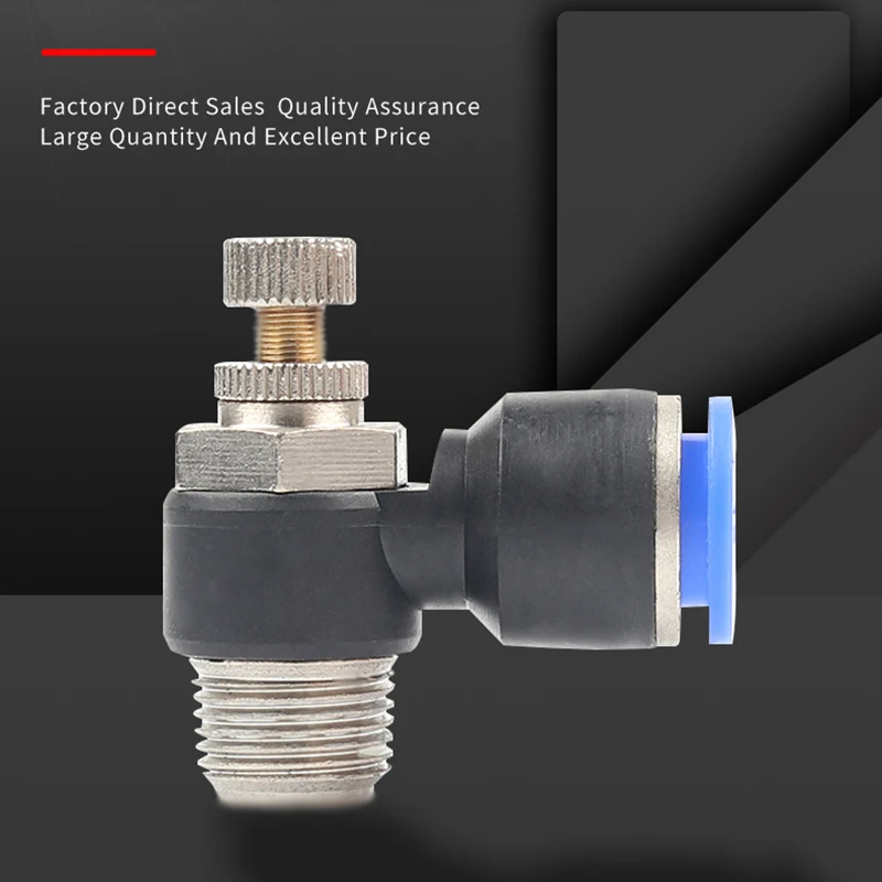 

SL Fast connection Pneumatic Fitting 4mm-12mm OD Hose M5" 1/8" 1/4" 3/8" 1/2BSP Male air speed Regulating valve throttle valve