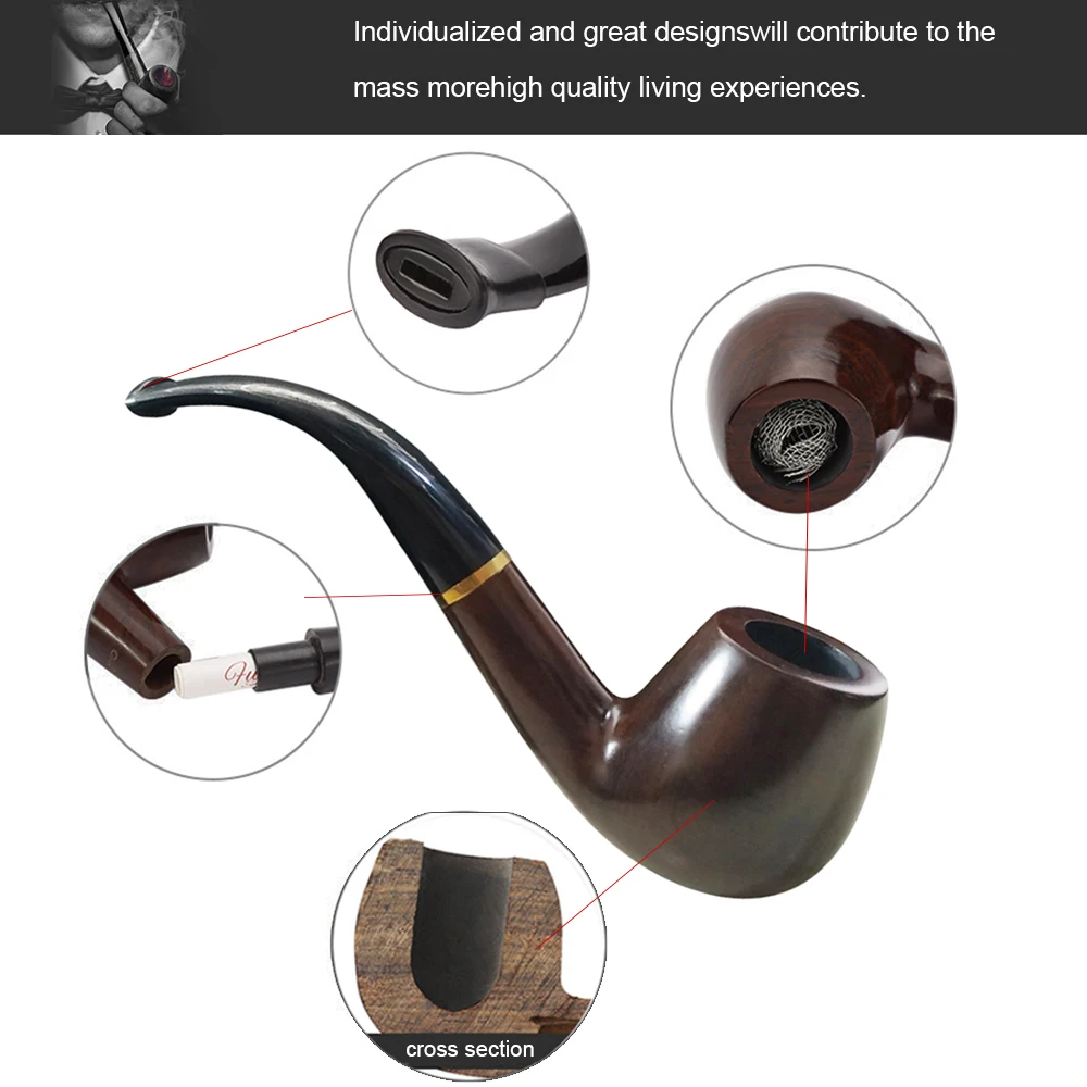 Ручной Черные сухой трубы из цельного дерева курительная трубка Горшочек для
