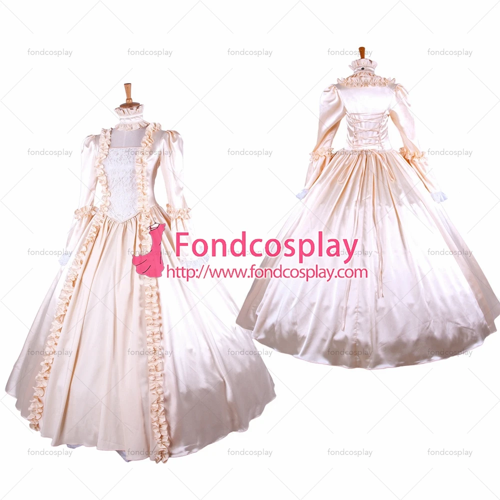 

fondcosplay Victorian ROCOCO Gown Ball champagne satin dress Gothic cosplay Costume Tailor-made[G1643]