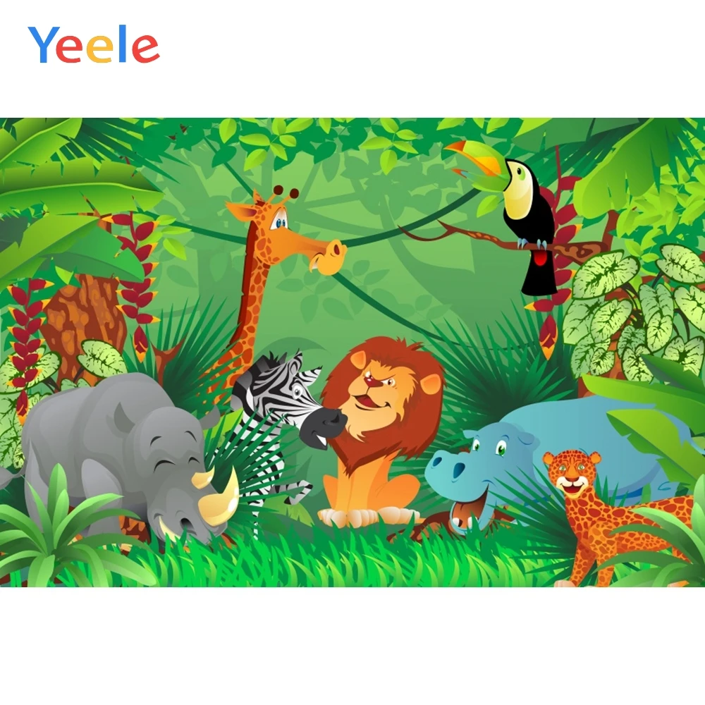 

Весенние Вечерние Декорации для фотосъемки с изображением животных джунглей, травы, дня рождения, фотосъемки на заказ, Фотостудия