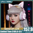 Беспроводные наушники YOWU 3G Cat с RGB-подсветкой, шумоподавление, Casco Girl, высокое качество, наушники 