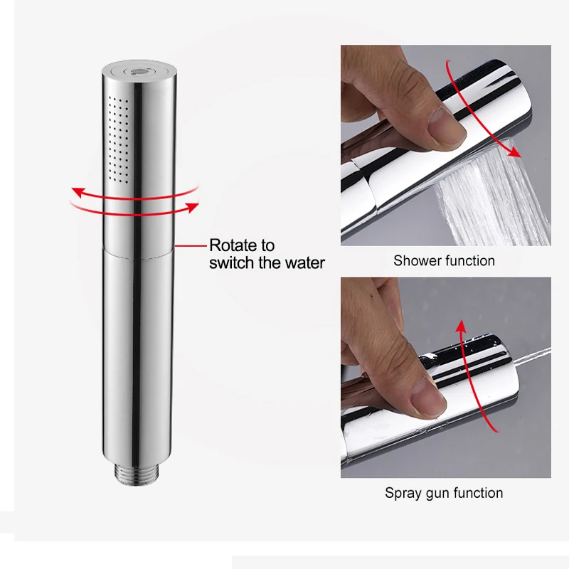 Латунная основа с держателем для душа и душевым шлангом 2 режима круглая Лейка