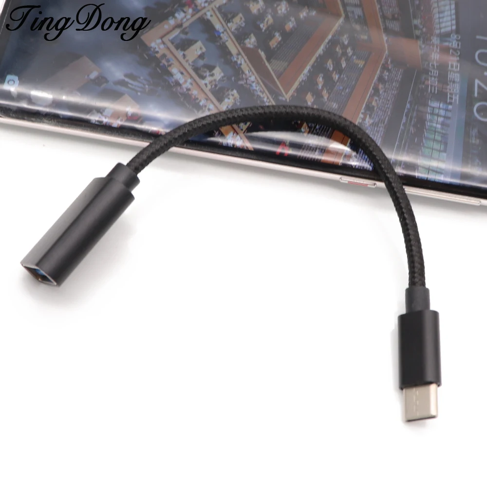 TingDong USB Type C к 3 0 кабель Поддержка OTG зарядки синхронизации данных A Адаптеры 15 см