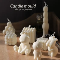ins style irregular candle mold 3d honeycomb bear square bread biscuit vase shape diy handmade moule bougie wax candle mould