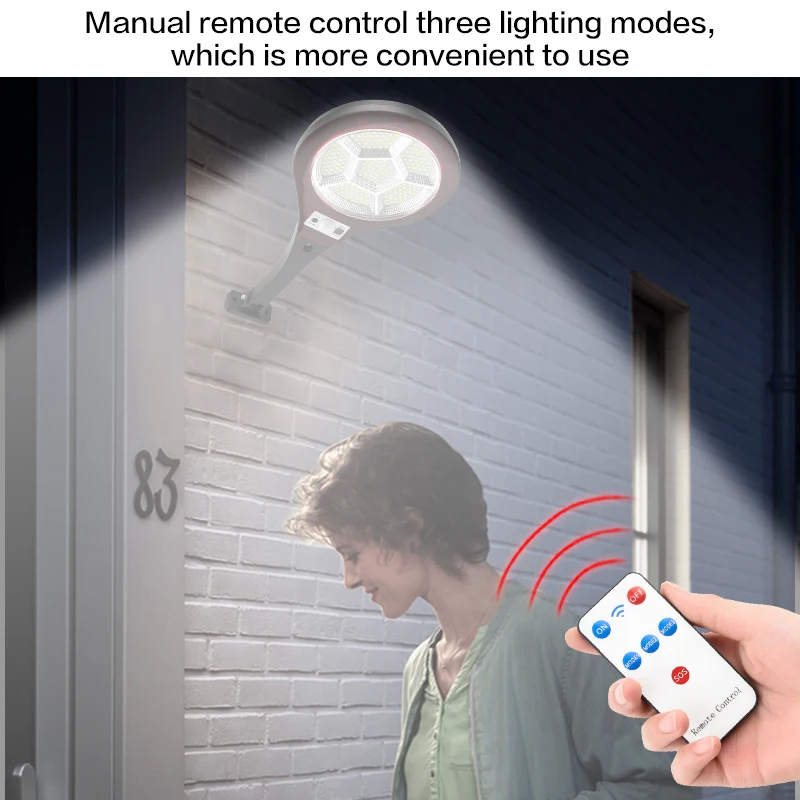 LED Solar Lamp Street Light Outdoor Waterproof PIR Motion Sensor Remote Control Wall Home Garden Road Spotlight | Освещение