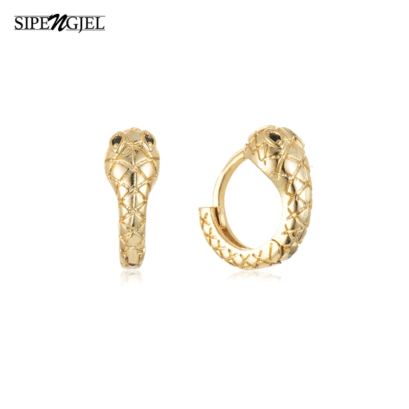Женские серьги-кольца SIPENGJEL золотистые и Серебристые простые круглые с пряжкой