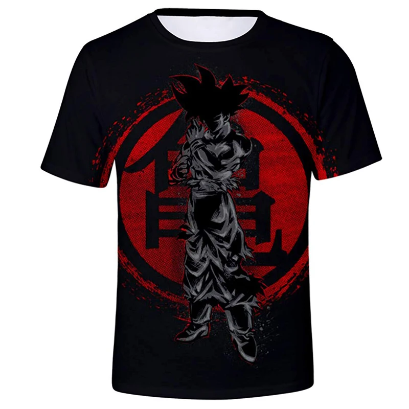 Фото Мужская футболка с объемным рисунком Dragon Ball Z Goku черная круглым вырезом