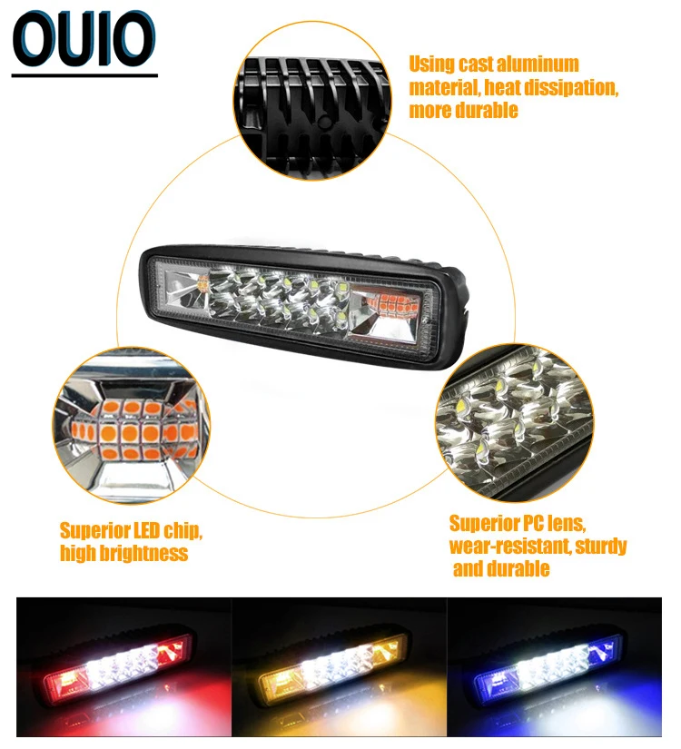 Машинка для стрижки 48 Вт 2 рядная импульсная лампа внедорожный светодиодный