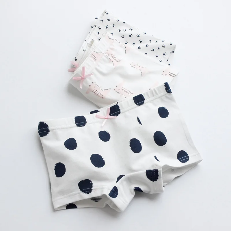 3 шт./упак. нижнее белье для девочек детские мягкие хлопковые трусики в горошек