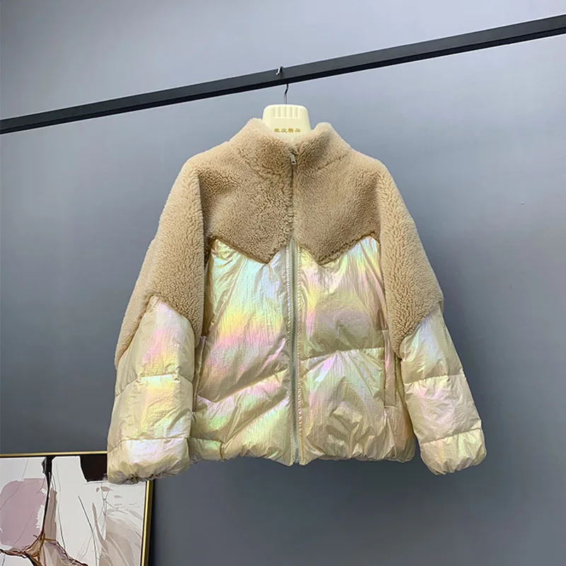 Зимняя куртка женская 2019 новая белая пуховик Женская пуховая из овечьей шерсти