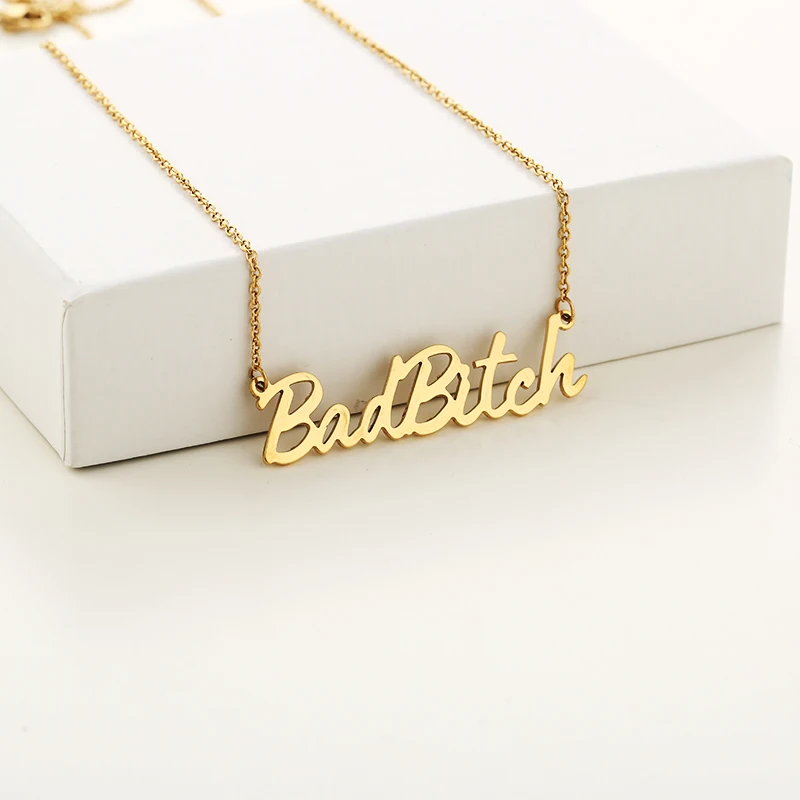 Модное Европейское и американское ювелирное ожерелье с надписью Bad Bitch подвеской