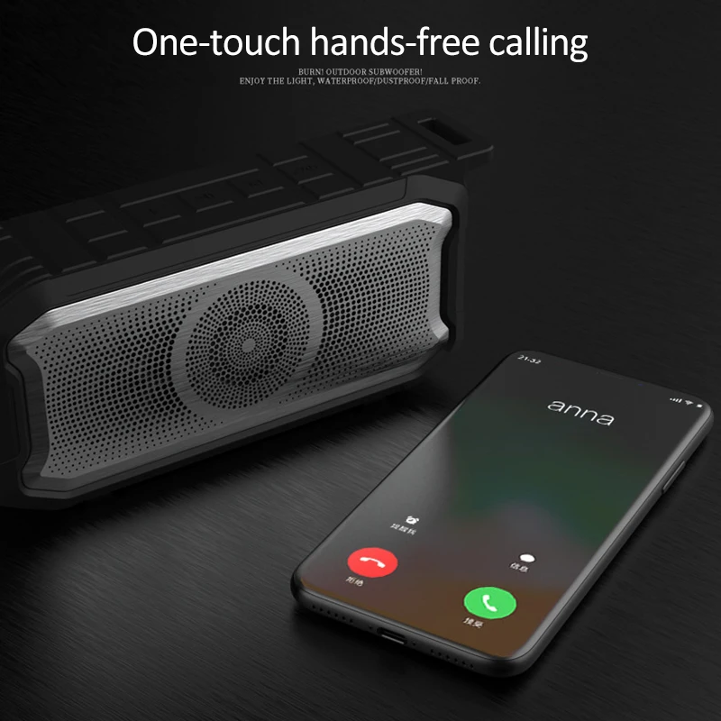 Беспроводной Bluetooth динамик IPX7 водонепроницаемый Открытый Колонка коробка громкий динамик HIFI сабвуфер динамик поддержка fm-радио TF карта MP3