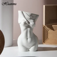 mini body art undress design vase flower pot human butt sexy ceramics creative chest bust statue planting home desk decoration