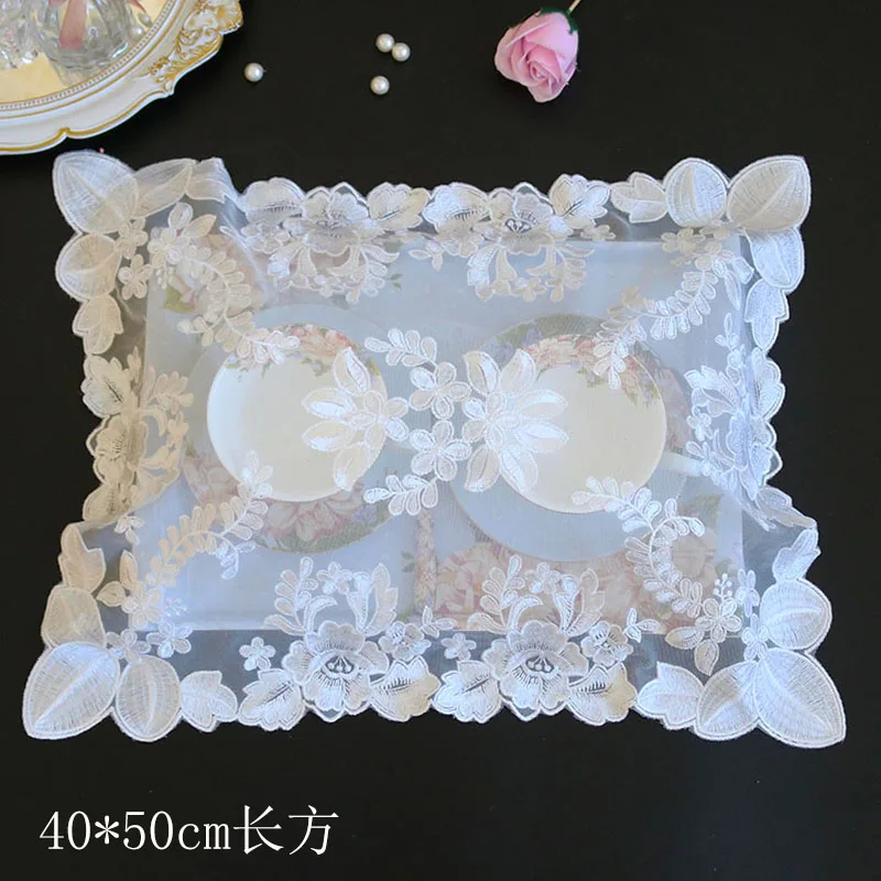 

New European-style Lace Embroidery Refrigerator Towel Multi-function Dust Cover Cloth Tablecloth Christmas Wedding Decoration