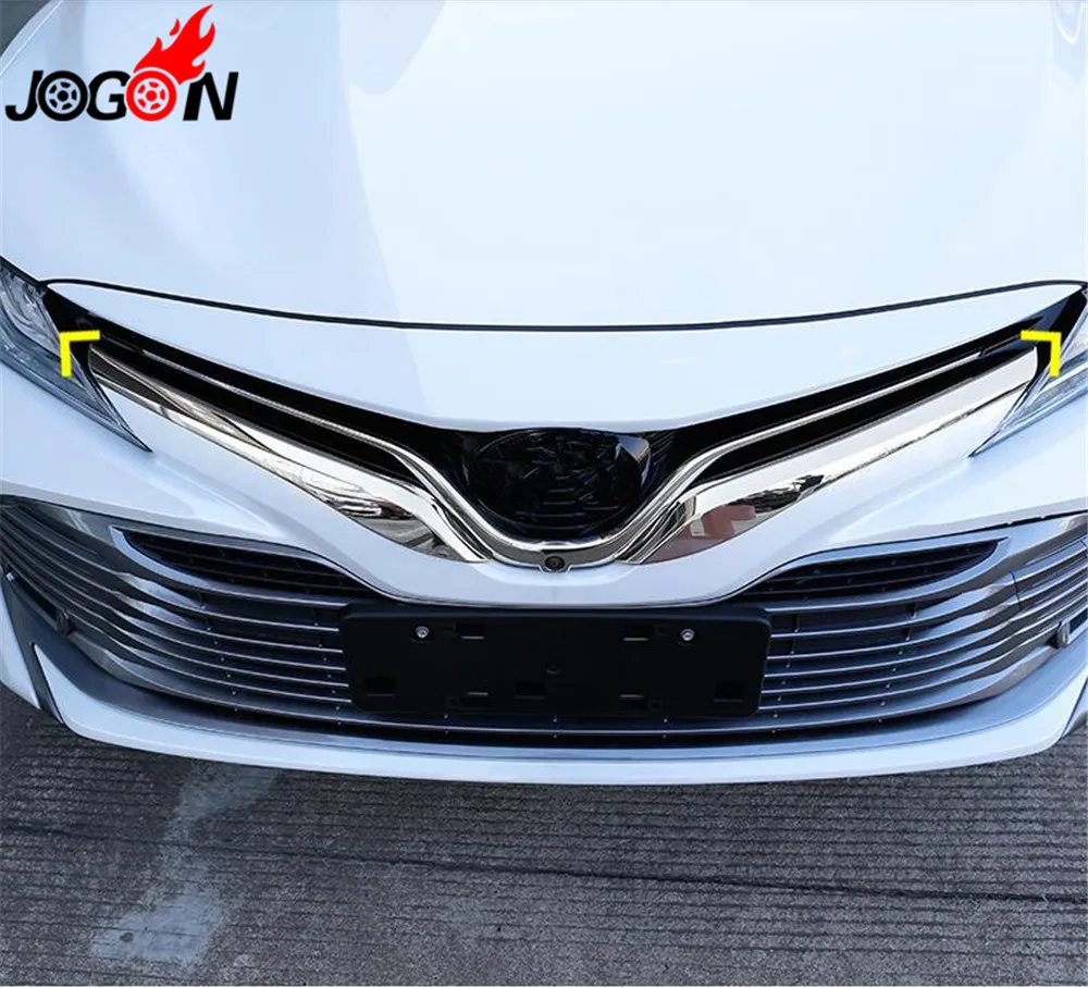 Accessories NEW! 2PCS ABS Chrome Auto Front Grille Cover Trim FOR Toyota Camry XV70 L LE XLE 2017 2018 Car styling | Автомобили и