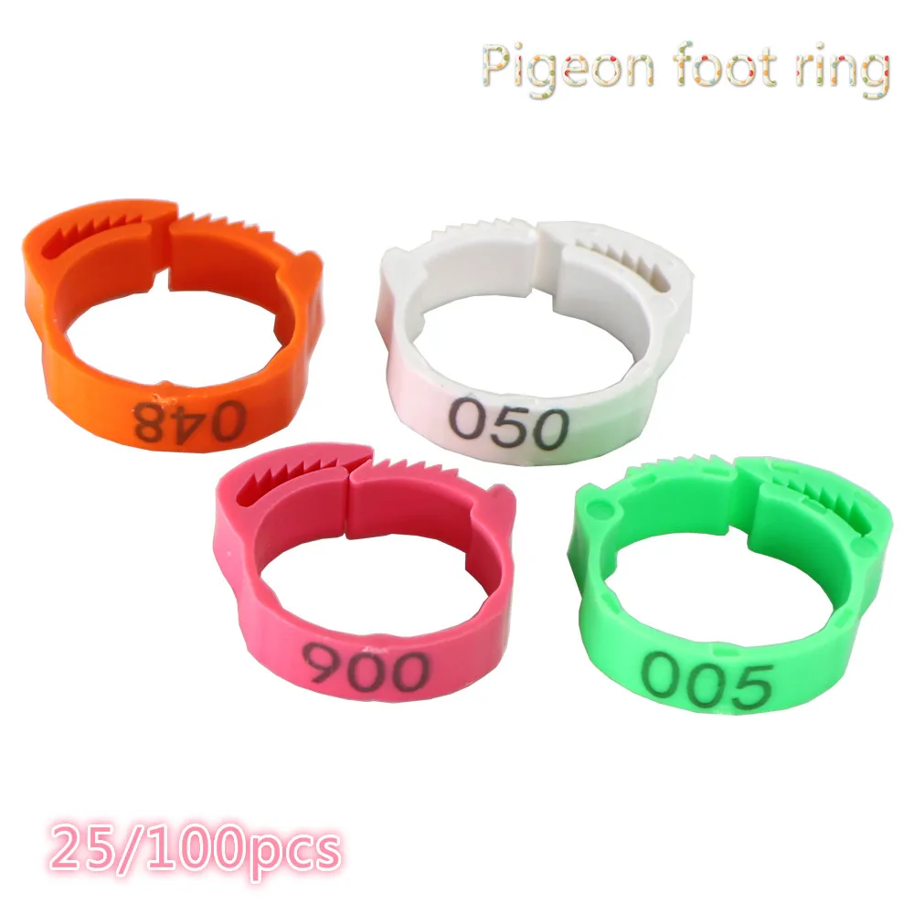 

25/100PCS Canary Clip Inner Ring for Birds Pigeon Parrot Leg Small Foot Rings With Number