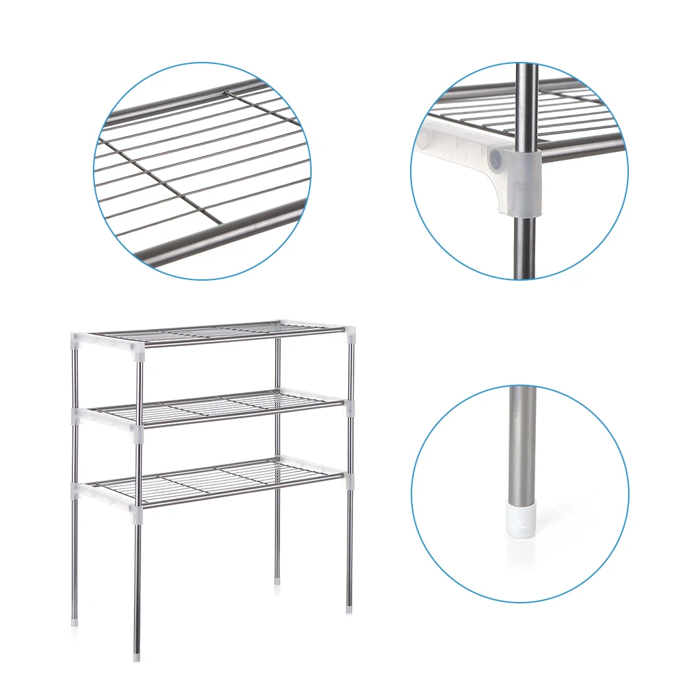 

2-Tier/3-Tier Microwave Shelf Rack Kitchen Shelf Spice Organizer Kitchen Storage Rack Bathroom Organizer Shelf Book Shoes Shelve