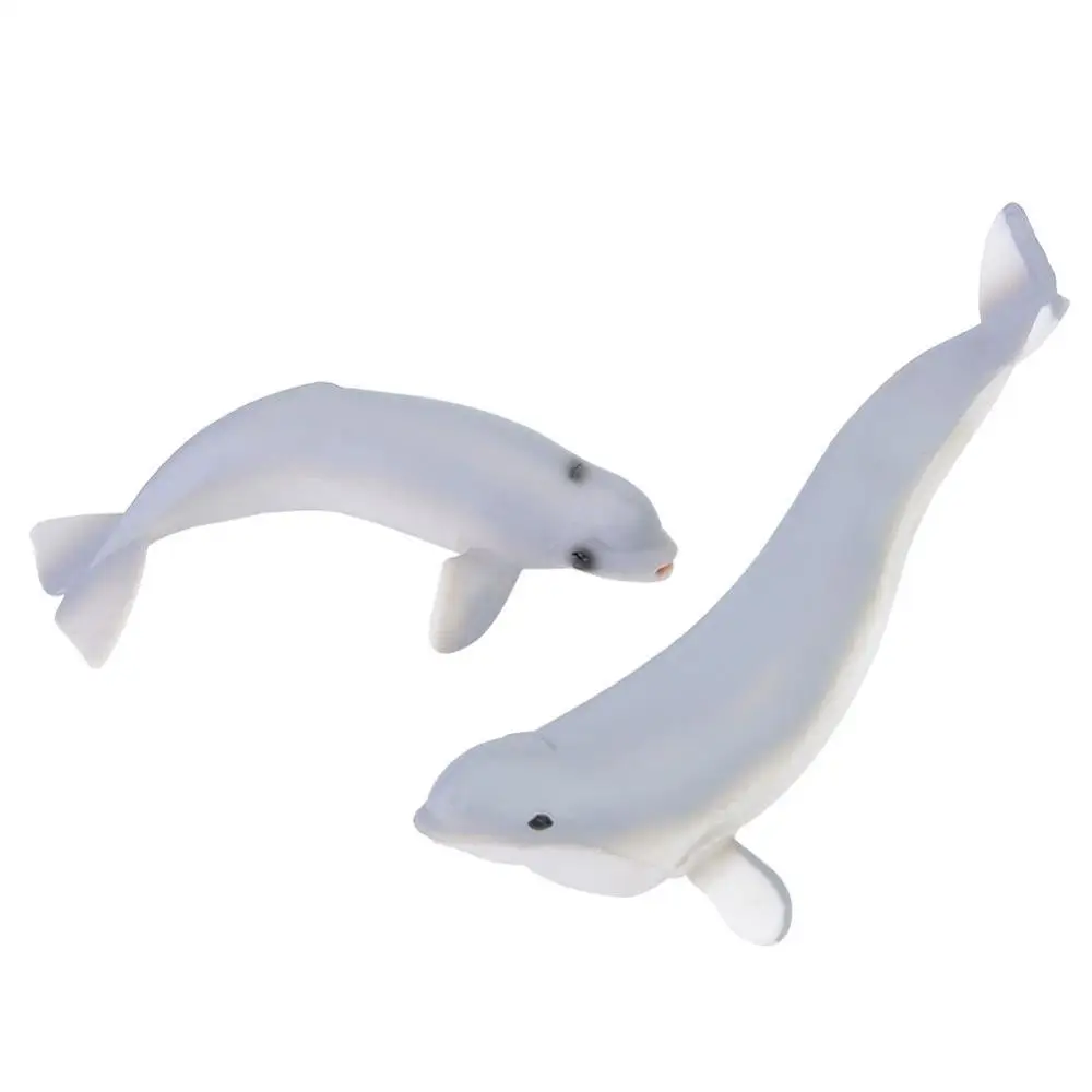 2pcs White Whale Narwhal миниатюрная фигурка животного океана, модель игрушки из цельного пластика, детская фигурка нарвала, Обучающие Развивающие игрушки для детей - Цвет: 2pcs White Whale